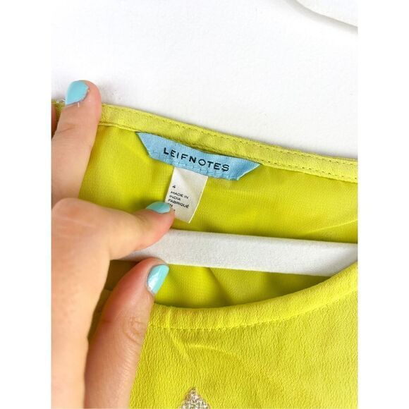 Anthropologie LEIFNOTES Flapper Ponderosa Dress Sequins Yellow Tank Sleeveless 4 - Picture 4 of 14
